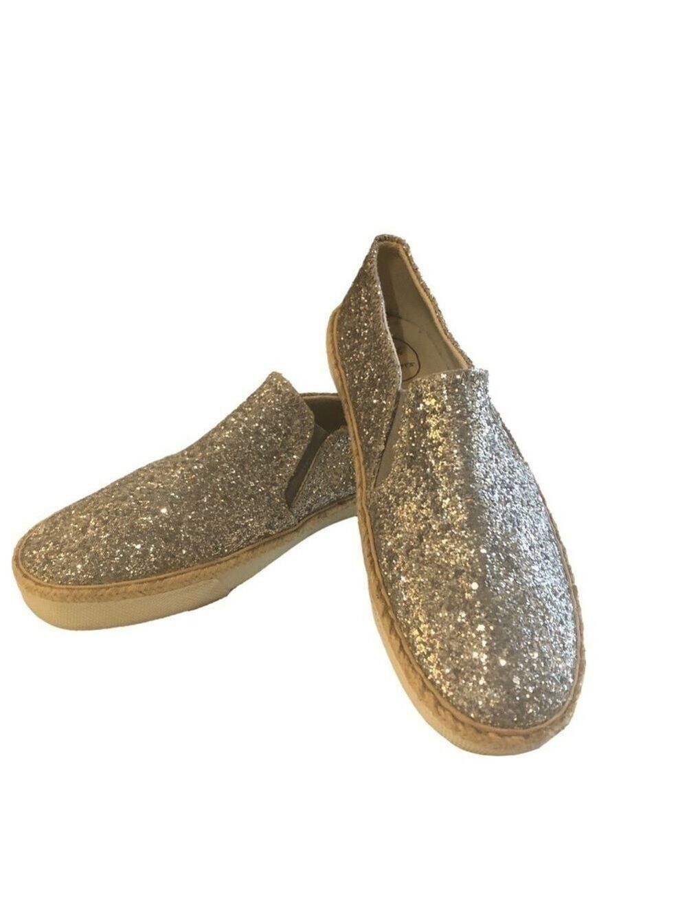 Jack Rogers Tucker Size 8 silver glitter slip on sneaker. Sparkly, bridal, prom